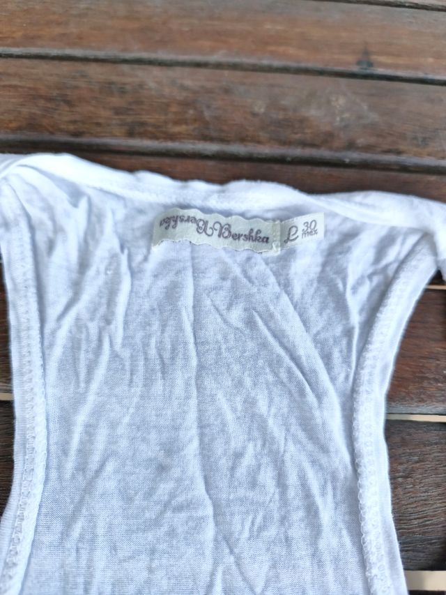 Camiseta blanca lentejuelas doradas t-L