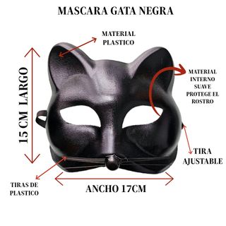 Disfraz Gato Negro Mujer Máscara Guantes Pajarita