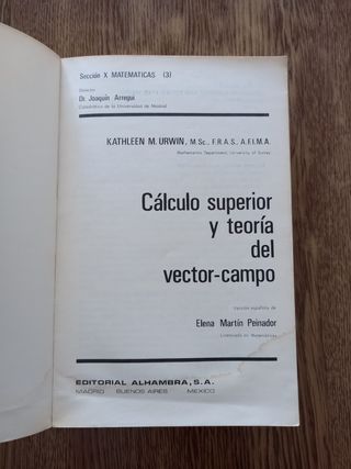 Cálculo superior y teoría del vector-cam