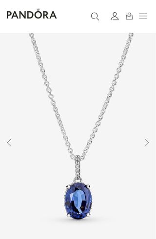 Collar colgante pandora de playa y cristal azul