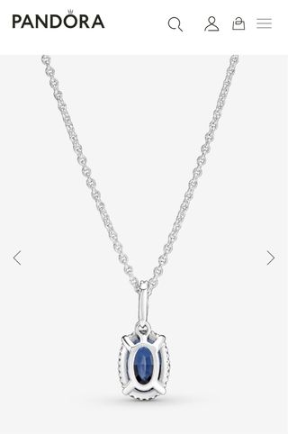 Collar colgante pandora de playa y cristal azul
