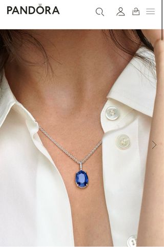 Collar colgante pandora de playa y cristal azul