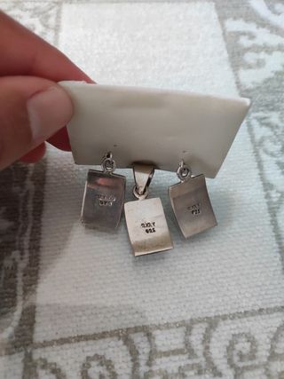 Conjunto pendientes y colgante de plata
