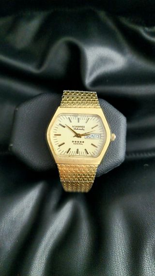 Reloj Longines automático años 1970s chapado oro