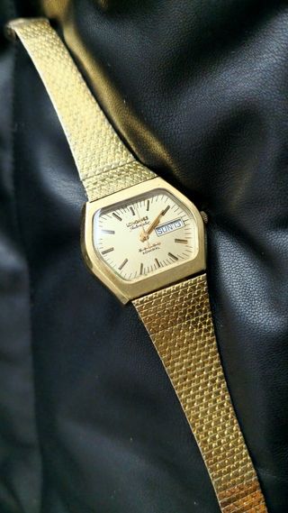 Reloj Longines automático años 1970s chapado oro