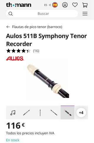 Flauta tenor aulos 511B