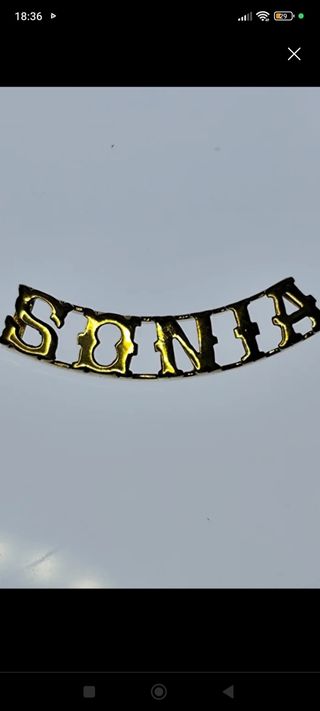 Colgante oro 18 qtes nombre " SONIA"