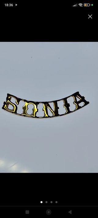 Colgante oro 18 qtes nombre " SONIA"