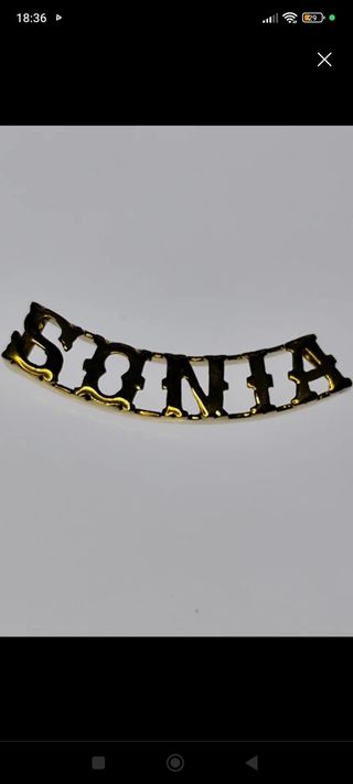Colgante oro 18 qtes nombre " SONIA"