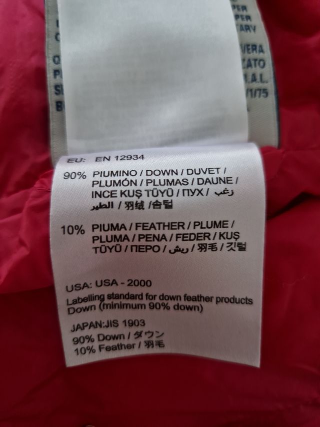 Plumas Moncler infantil rojo talla 5 años