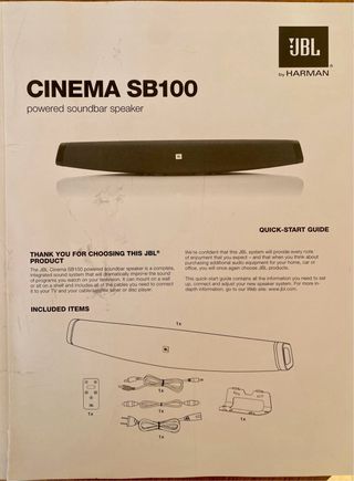 Barra de sonido JBL Cinema SB 100