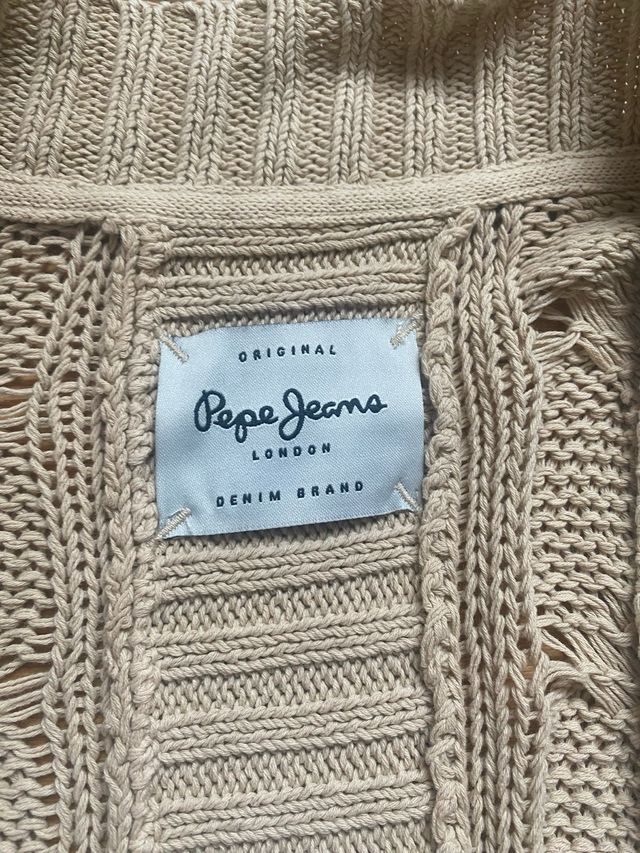 Cárdigan beige de punto de Pepe Jeans