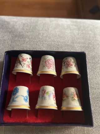 Set de 6 dedales de porcelana IBIS Aveiro Portugal