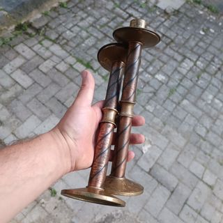 candelabro in bronzo e ottone