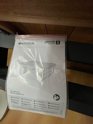 Mesa auxiliar de jardín NATERIAL Griffin de aluminio y teca de 90x90 cm