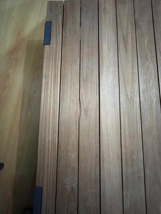 Mesa auxiliar de jardín NATERIAL Griffin de aluminio y teca de 90x90 cm