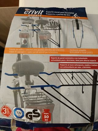 Soporte pared para dos bicicletas plegable