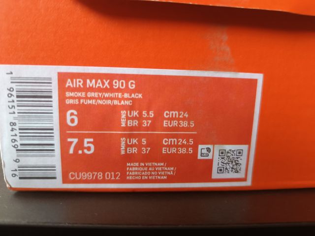 Zapatillas Air Max 90 G. Talla 38,5