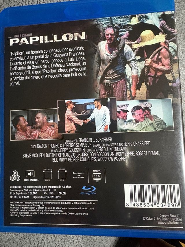 Papillon blu ray