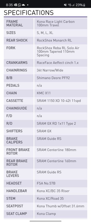 Kona Hei Hei DL Race Carbon