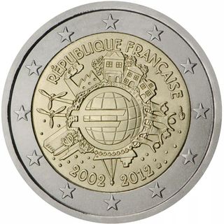 Moneda conmemorativa 2€ FRANCIA "X Aniversario"