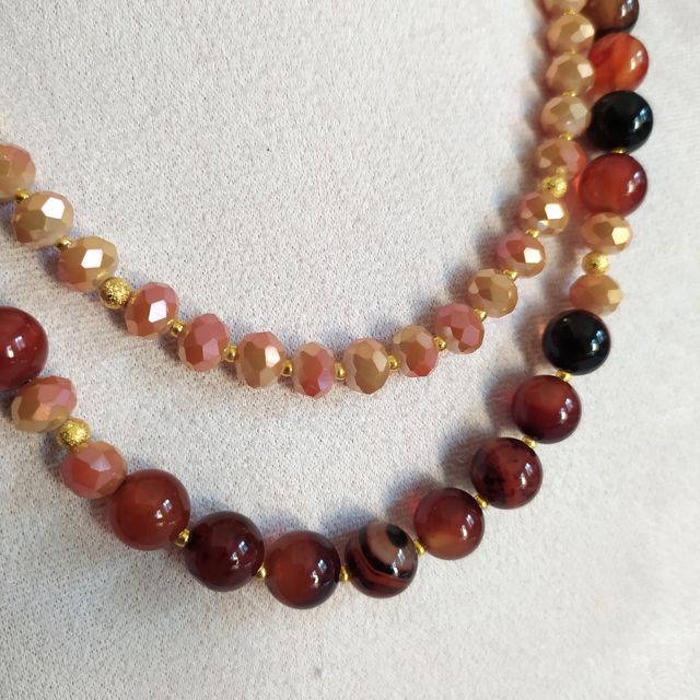 Collana 2 fili in pietre naturali