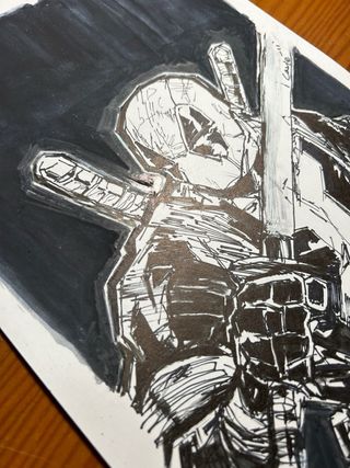 DEADPOOL MASACRE MARVEL DIBUJO ORIGINAL LAVIÉ