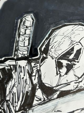 DEADPOOL MASACRE MARVEL DIBUJO ORIGINAL LAVIÉ