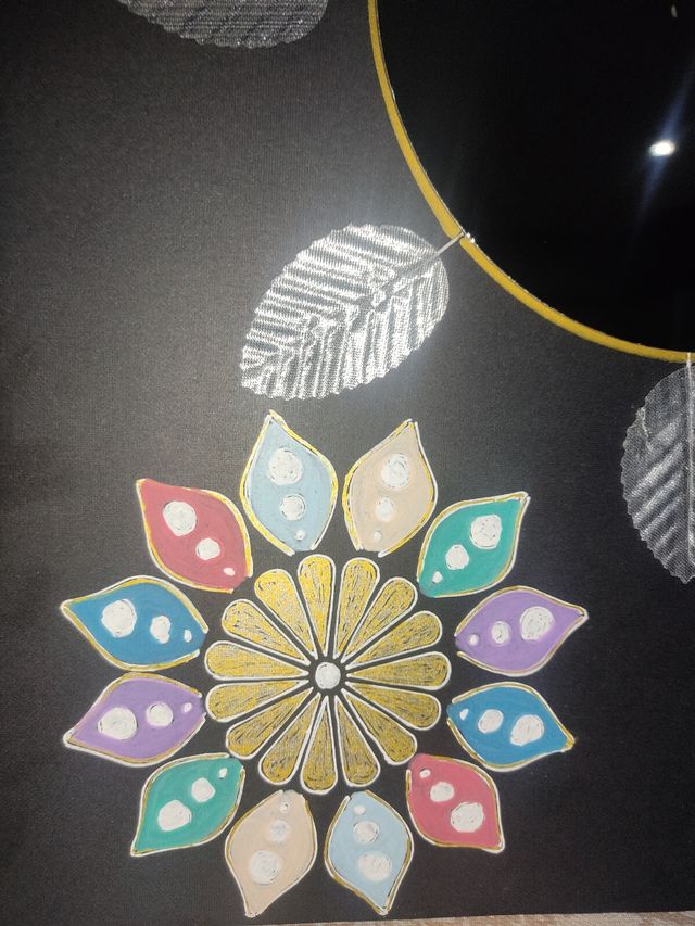 Lienzo con mandalas y espejo