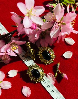 Pendientes estulo vintage perla negra