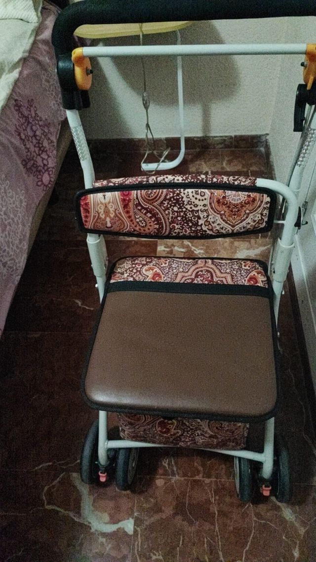 Andador con carro de compra