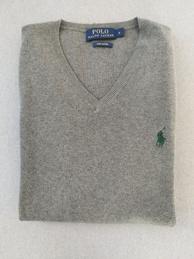 Sueter, Marca Ralph Lauren, Color Gris, Nuevo, S