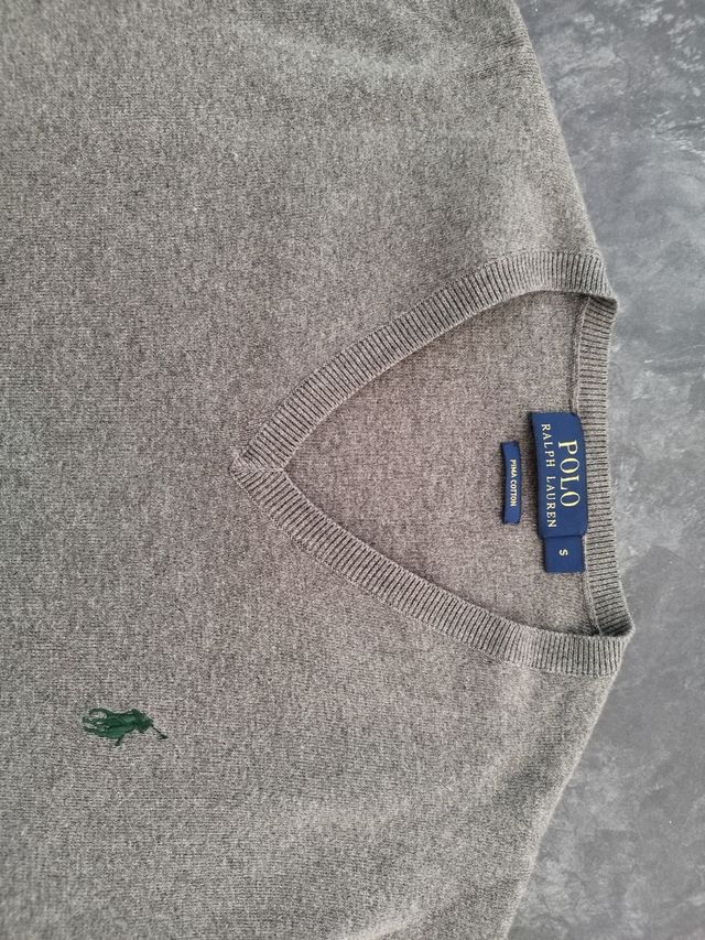 Sueter, Marca Ralph Lauren, Color Gris, Nuevo, S
