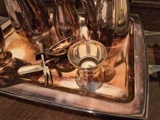 Cafe art deco antiguo alpaca plateada  vintage te