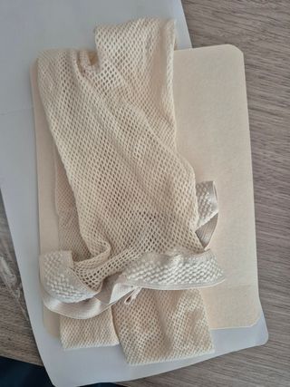 Collant a rete color panna, made in Italy