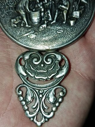 Espejo biselado Danés.Siglo XIX.Alpaca