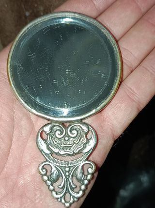 Espejo biselado Danés.Siglo XIX.Alpaca