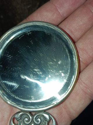 Espejo biselado Danés.Siglo XIX.Alpaca