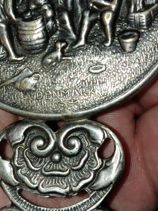 Espejo biselado Danés.Siglo XIX.Alpaca