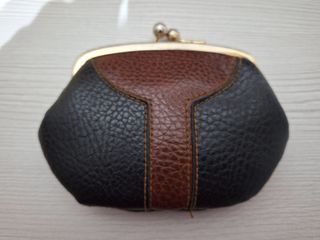 Monedero vintage de piel bicolor con cie