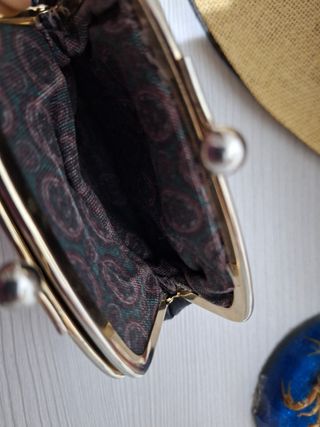 Monedero vintage de piel bicolor con cie