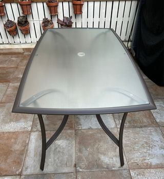 Mesa de Jardin Aluminio Vidrio