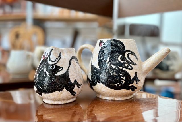 Ceramica astratta vintage Talavera anni '70