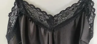 lencero negro con encaje ne tejido satinado