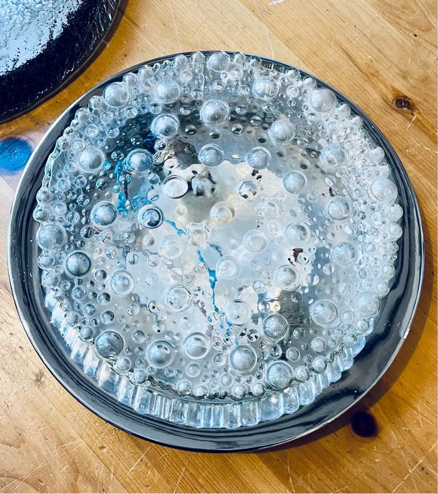 Plafón de luz vintage de cristal soplado 60s