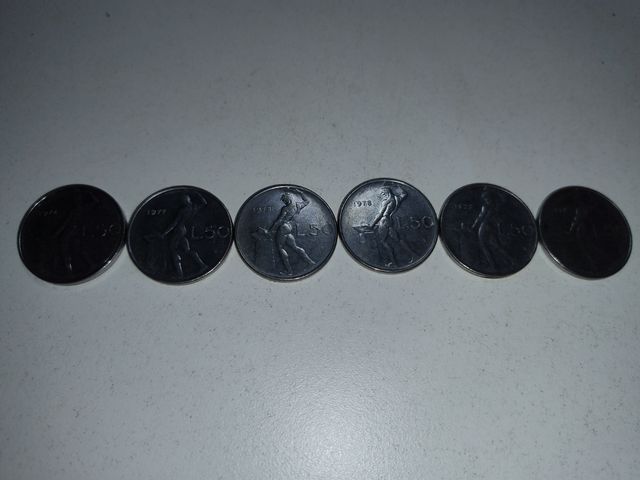 Monedas 50 liras italianas