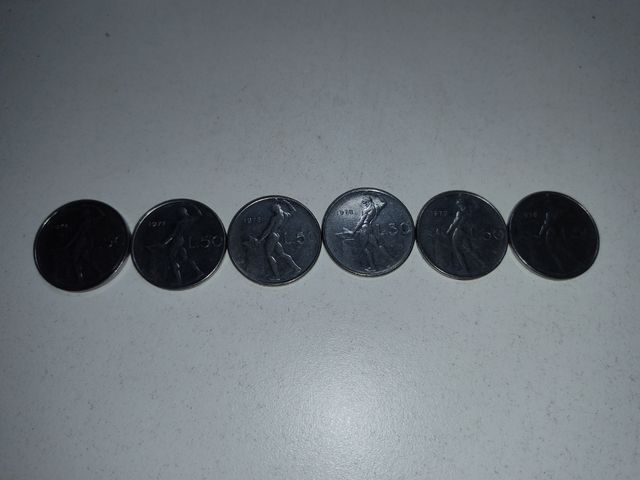 Monedas 50 liras italianas
