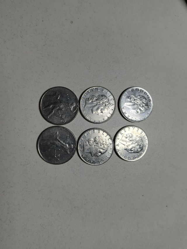 Monedas 50 liras italianas