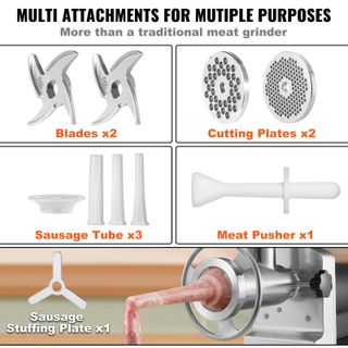 Tritacarne Elettrico Acciaio Inox 1100W Capacità P