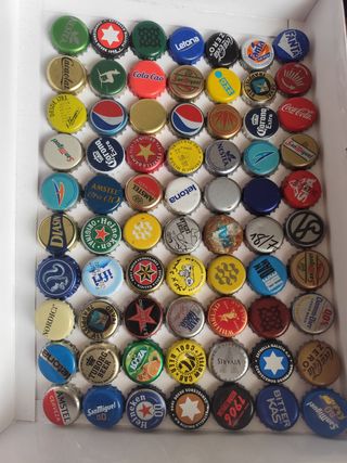 Lote de chapas de cerveza y bebidas